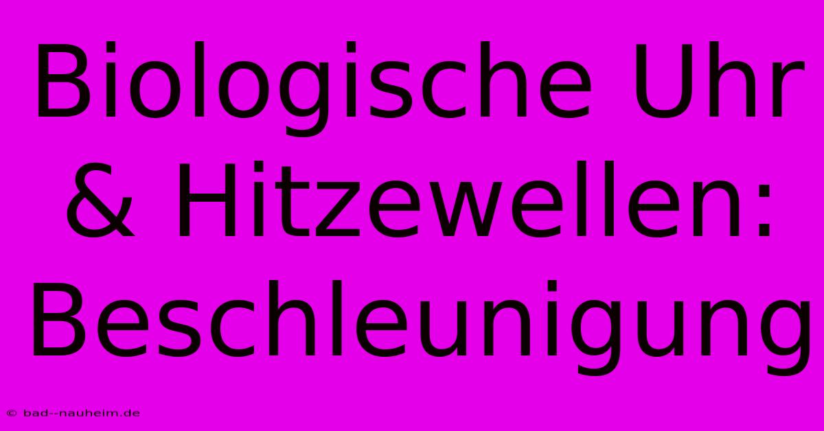 Biologische Uhr & Hitzewellen: Beschleunigung