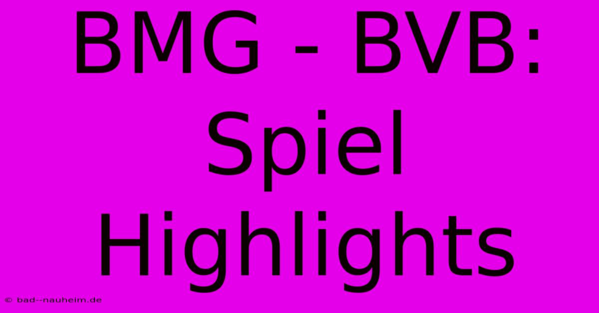 BMG - BVB: Spiel Highlights