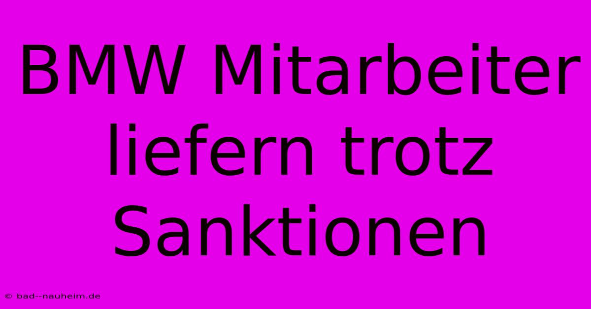 BMW Mitarbeiter Liefern Trotz Sanktionen