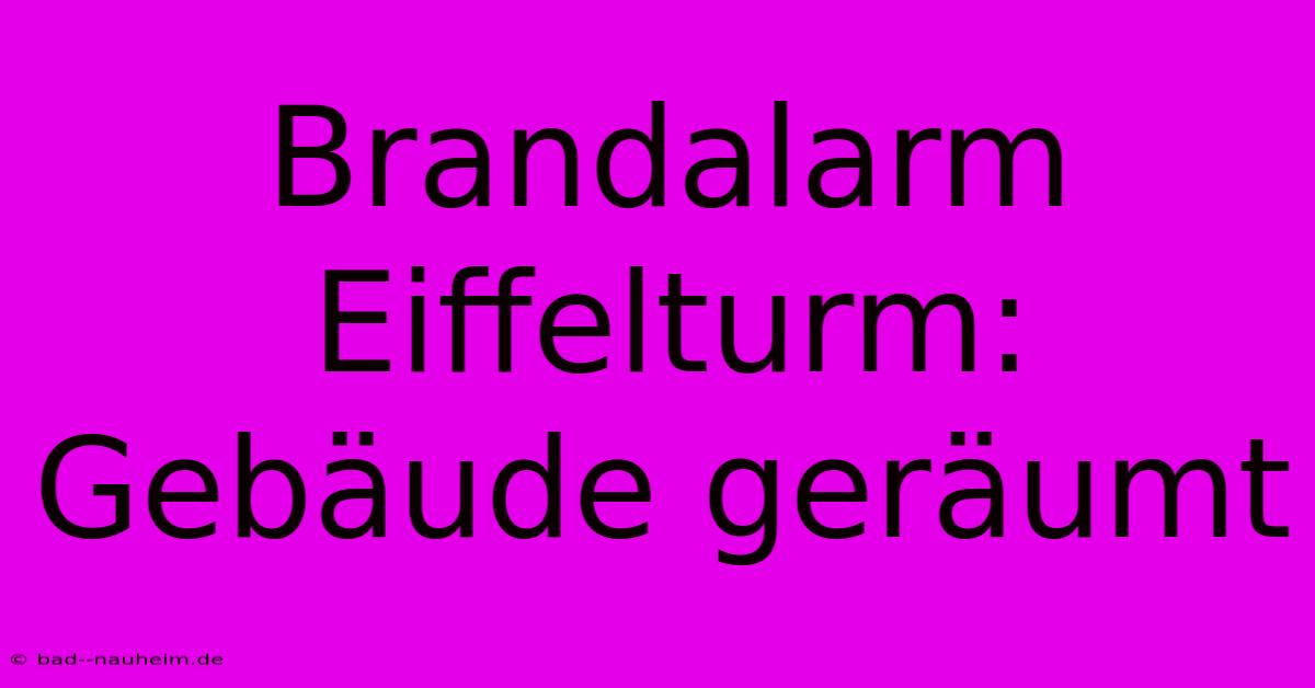 Brandalarm Eiffelturm: Gebäude Geräumt