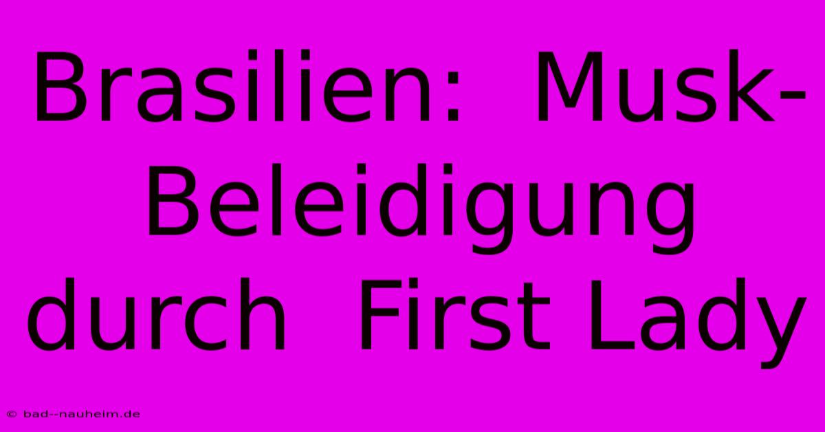 Brasilien:  Musk-Beleidigung  Durch  First Lady