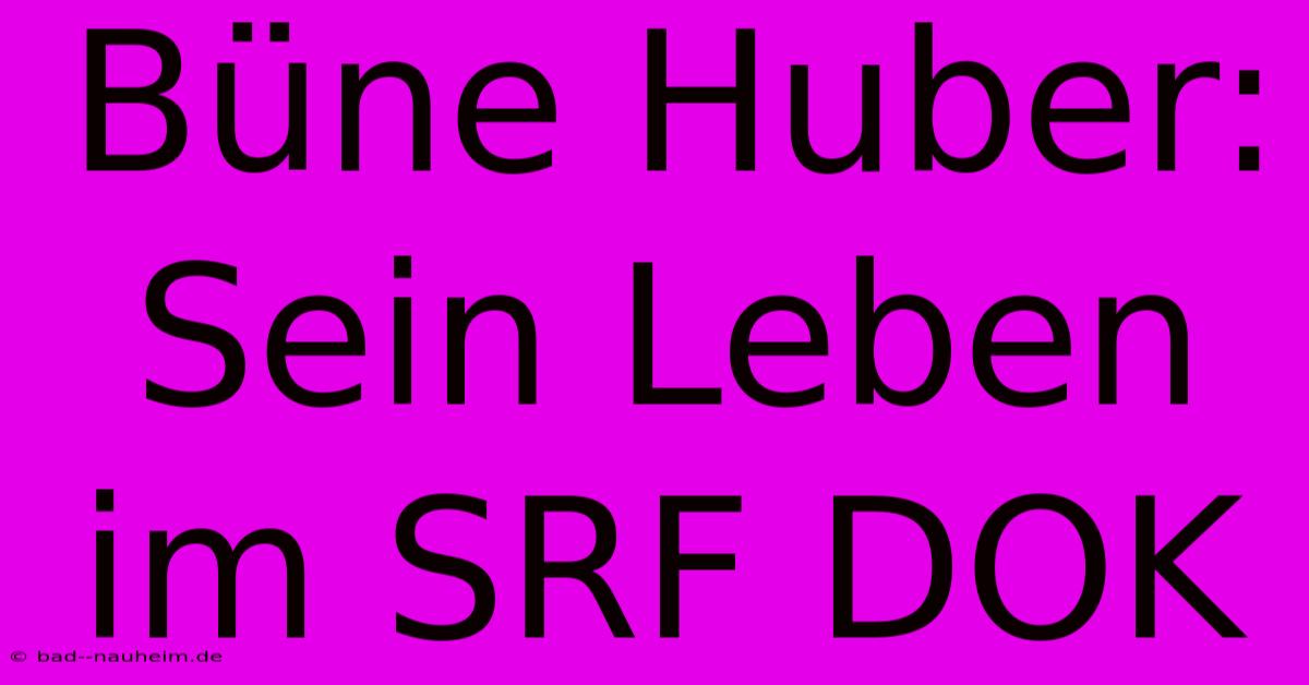 Büne Huber: Sein Leben Im SRF DOK