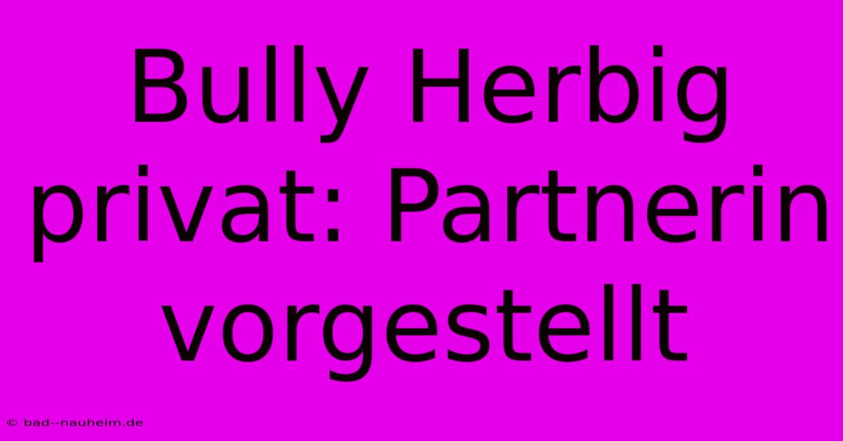 Bully Herbig Privat: Partnerin Vorgestellt