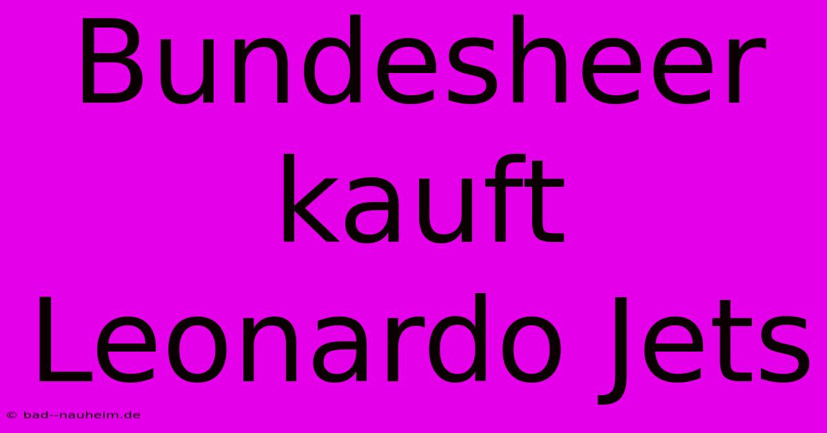 Bundesheer Kauft Leonardo Jets