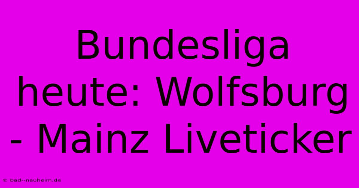 Bundesliga Heute: Wolfsburg - Mainz Liveticker