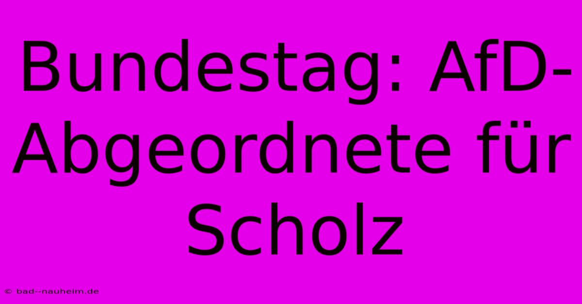 Bundestag: AfD-Abgeordnete Für Scholz