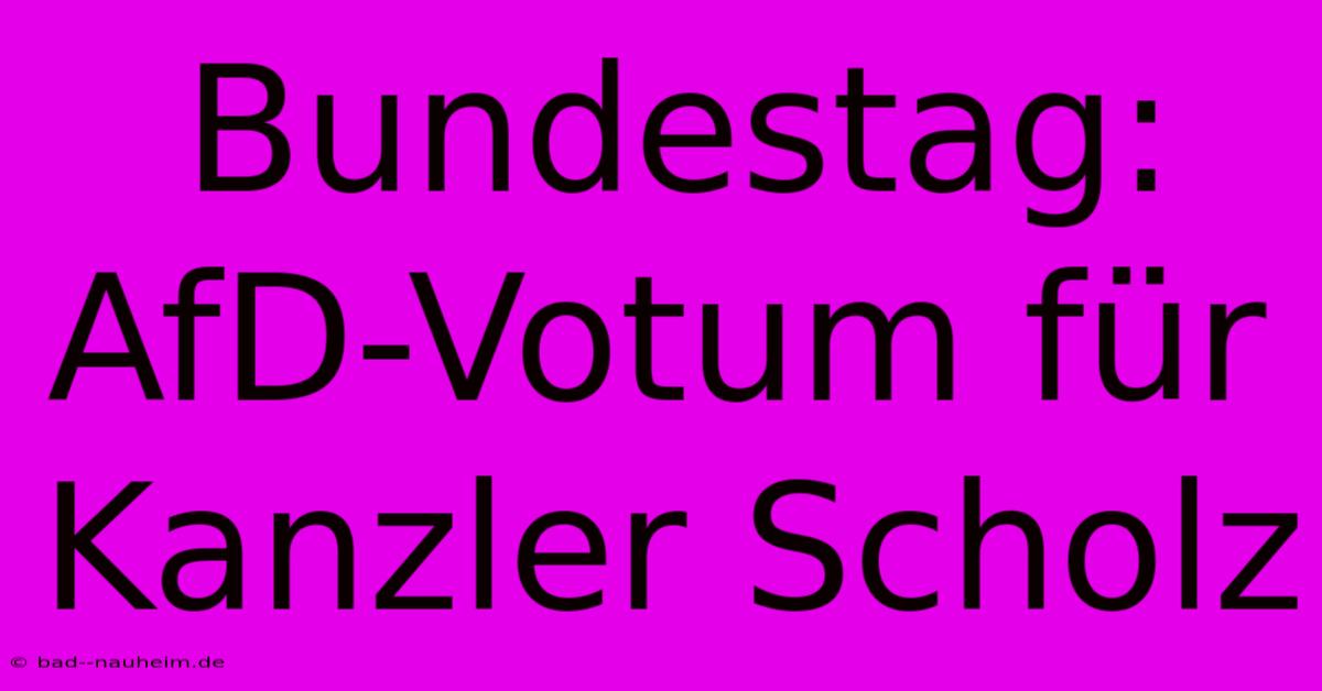 Bundestag: AfD-Votum Für Kanzler Scholz