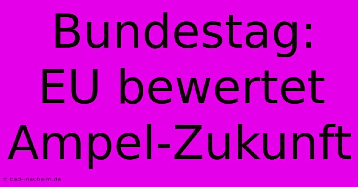 Bundestag:  EU Bewertet Ampel-Zukunft
