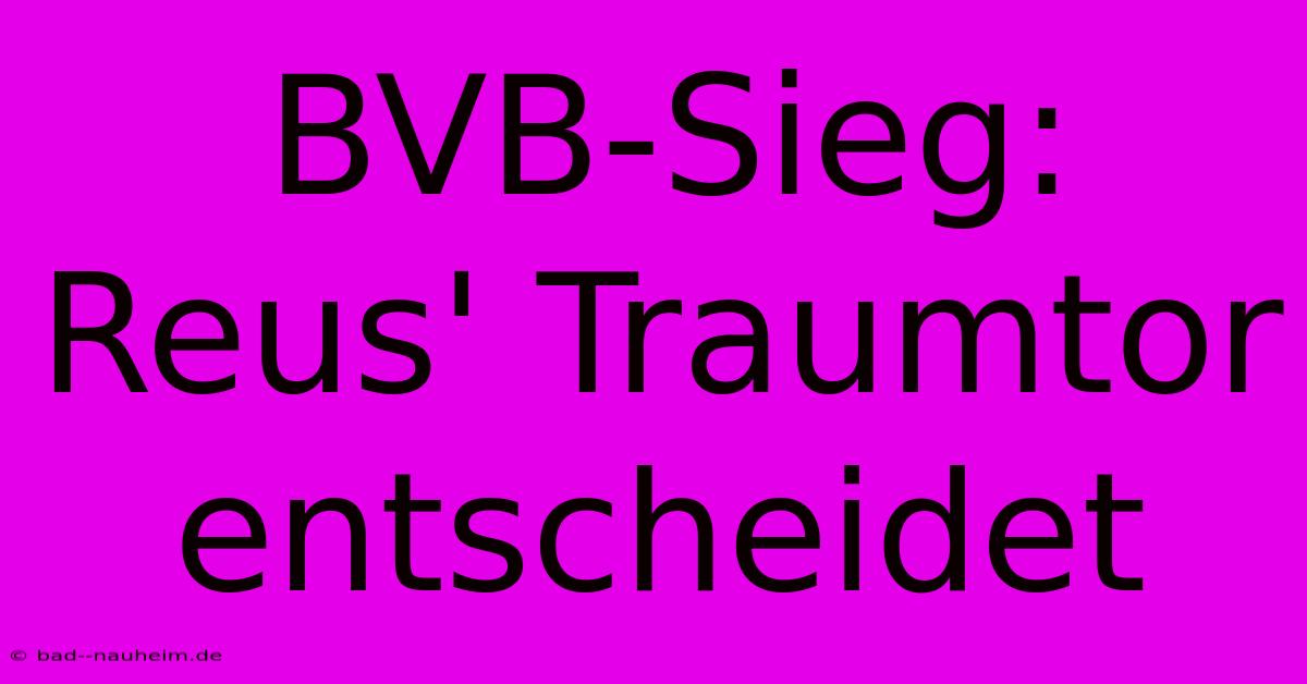 BVB-Sieg: Reus' Traumtor Entscheidet