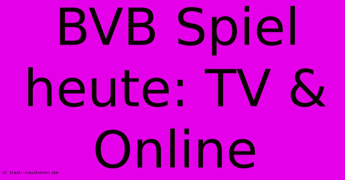 BVB Spiel Heute: TV & Online