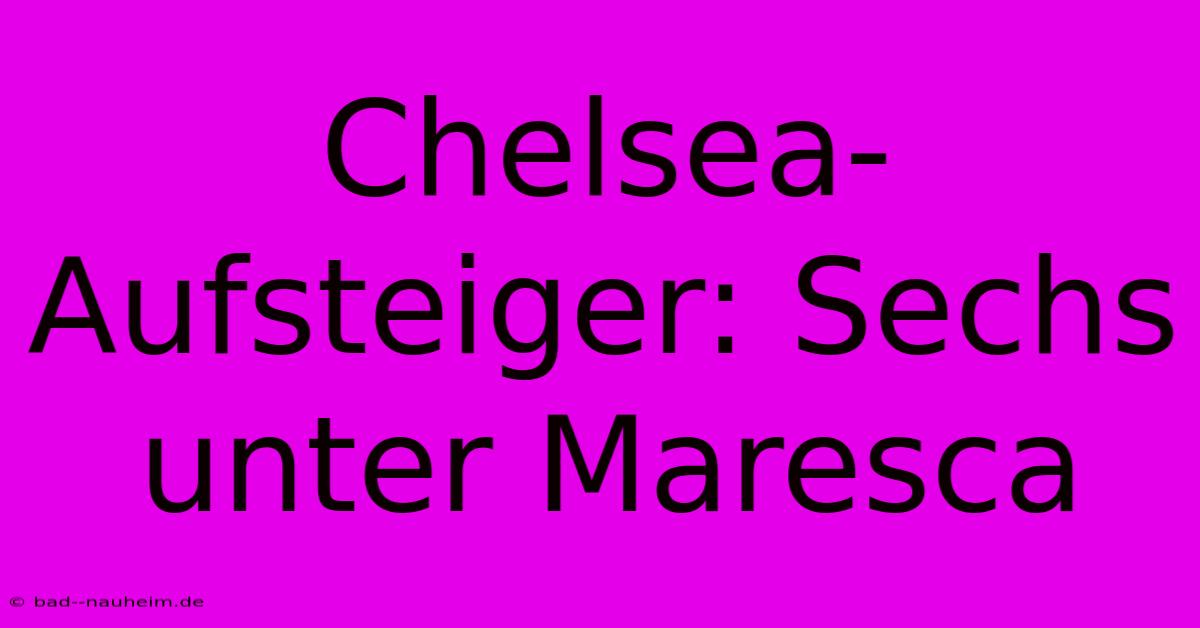 Chelsea-Aufsteiger: Sechs Unter Maresca