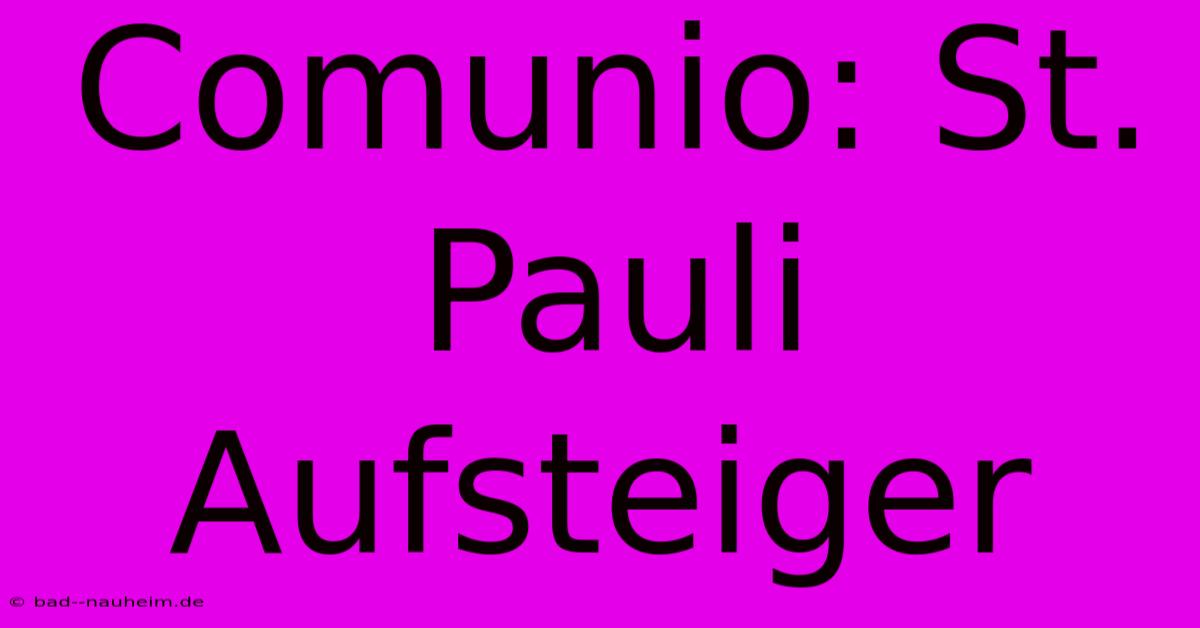 Comunio: St. Pauli Aufsteiger