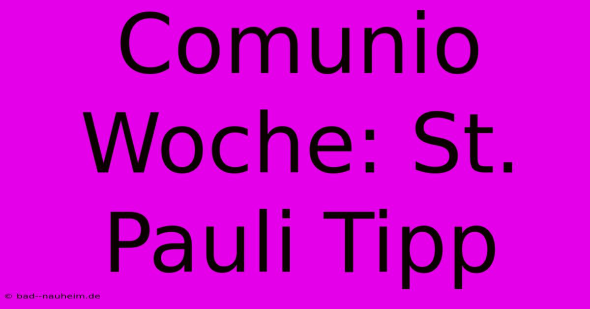 Comunio Woche: St. Pauli Tipp