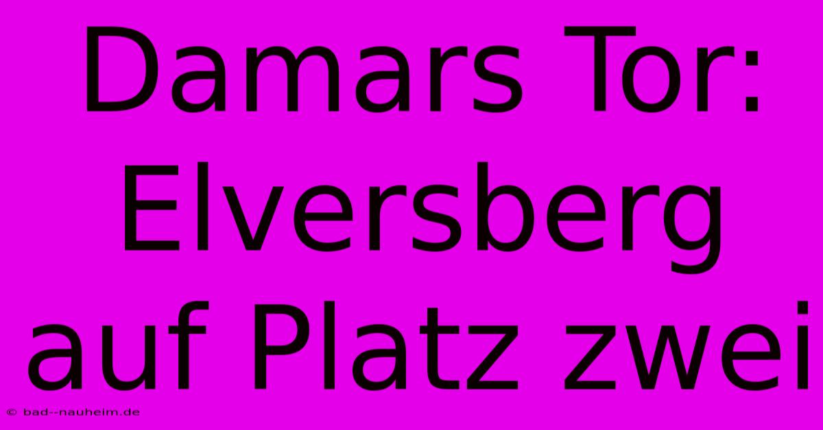 Damars Tor: Elversberg Auf Platz Zwei