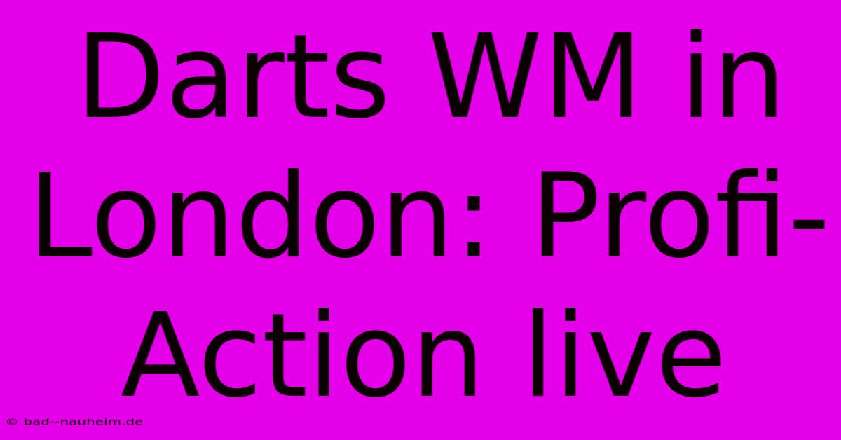 Darts WM In London: Profi-Action Live