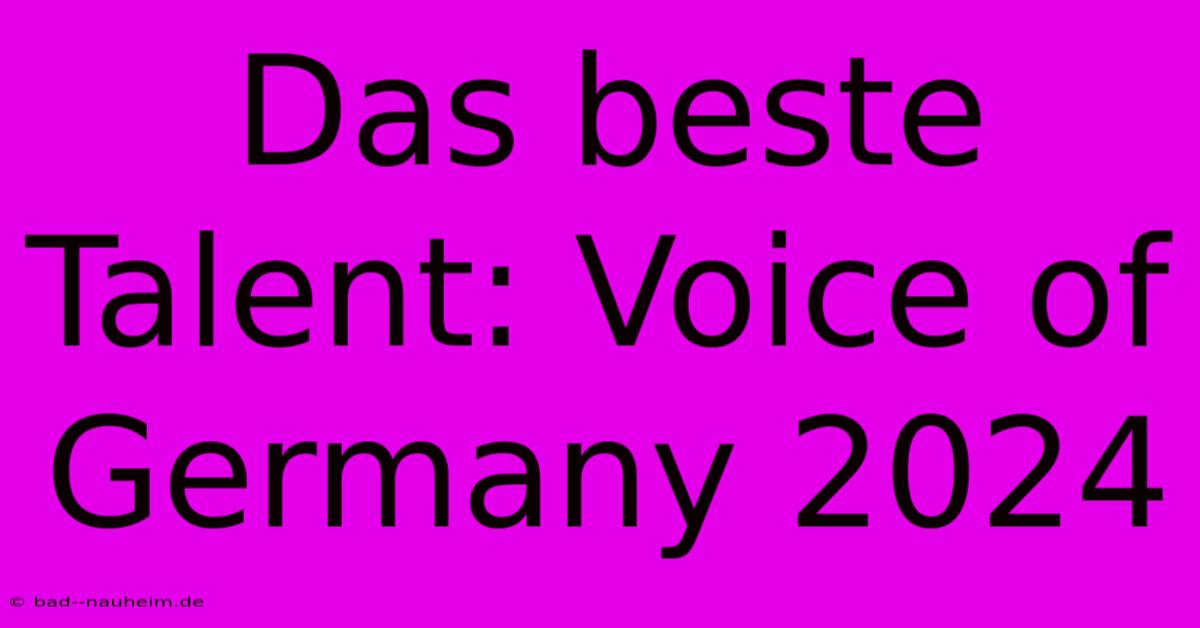 Das Beste Talent: Voice Of Germany 2024