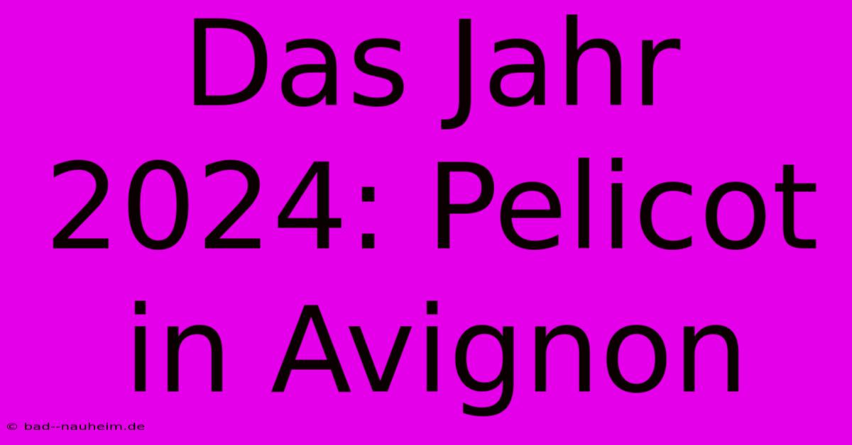 Das Jahr 2024: Pelicot In Avignon