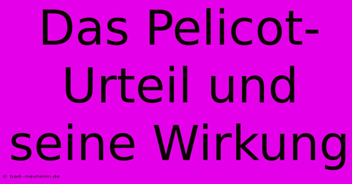 Das Pelicot-Urteil Und Seine Wirkung