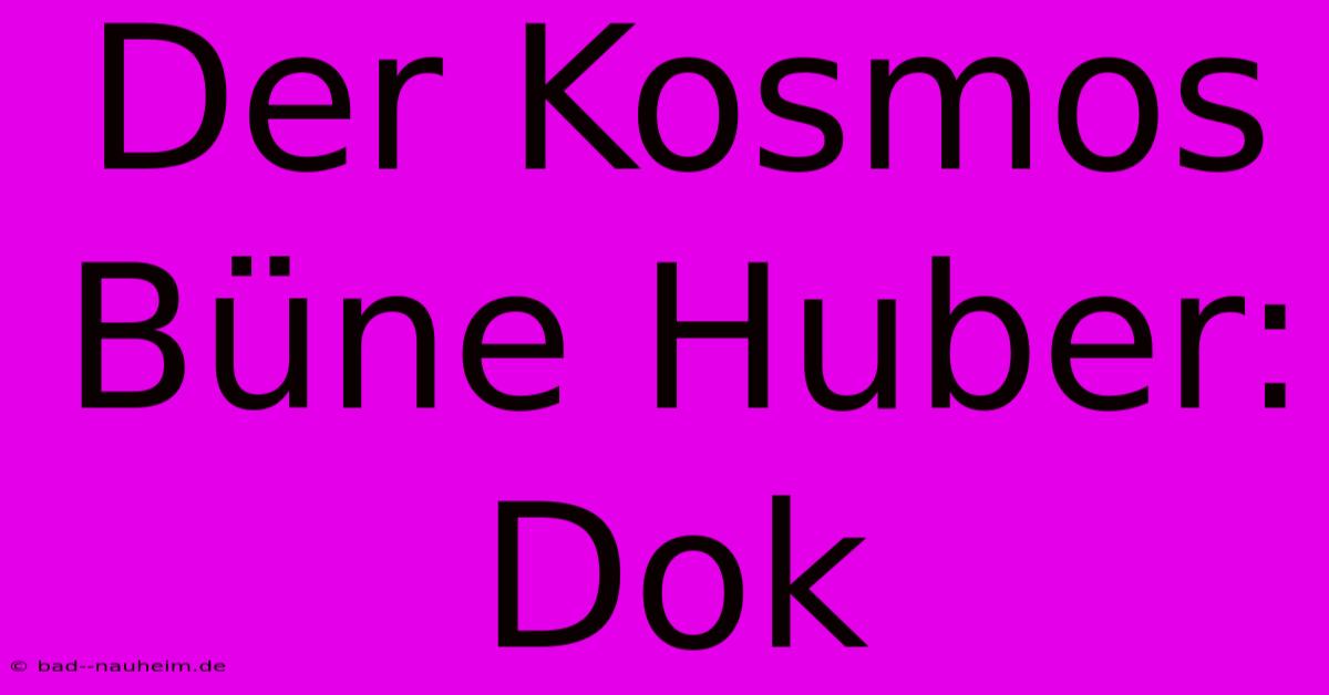 Der Kosmos Büne Huber: Dok