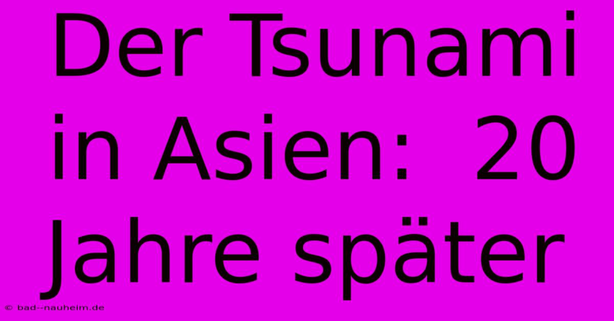 Der Tsunami In Asien:  20 Jahre Später