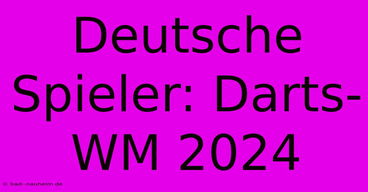 Deutsche Spieler: Darts-WM 2024