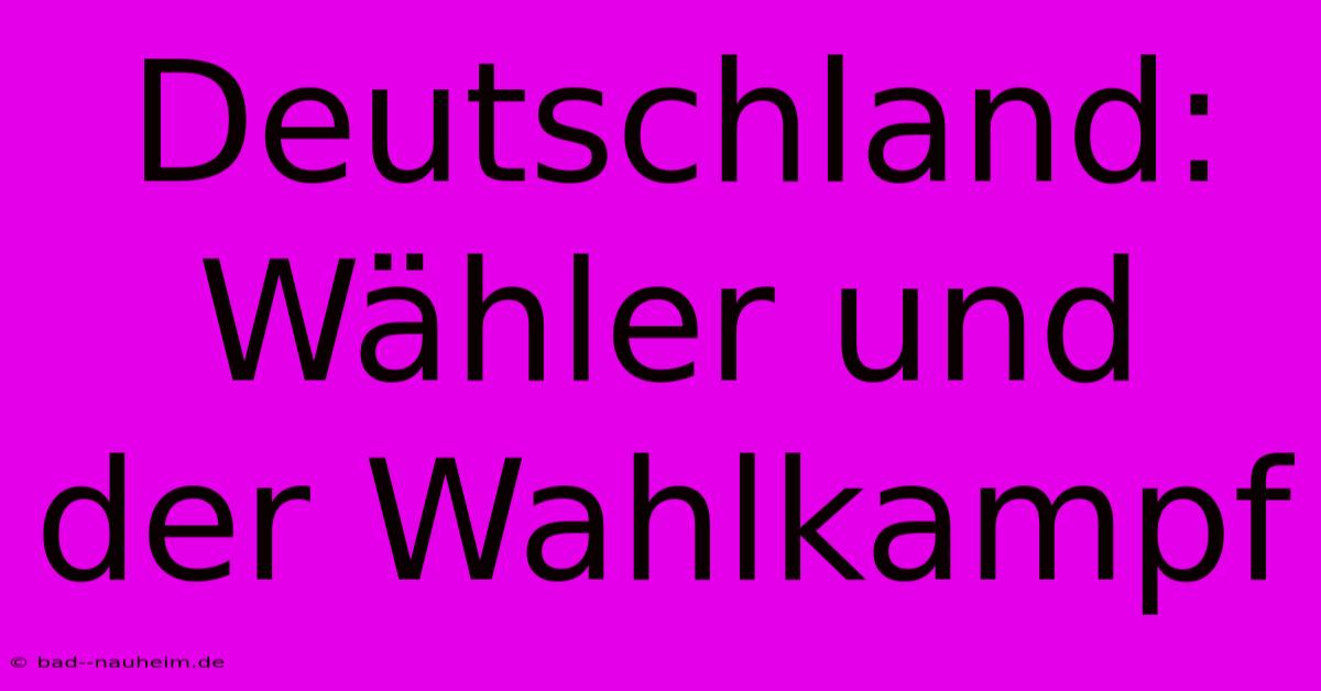 Deutschland:  Wähler Und Der Wahlkampf