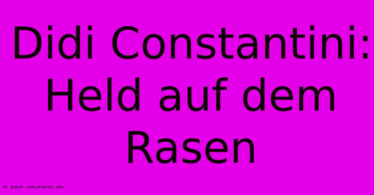 Didi Constantini: Held Auf Dem Rasen