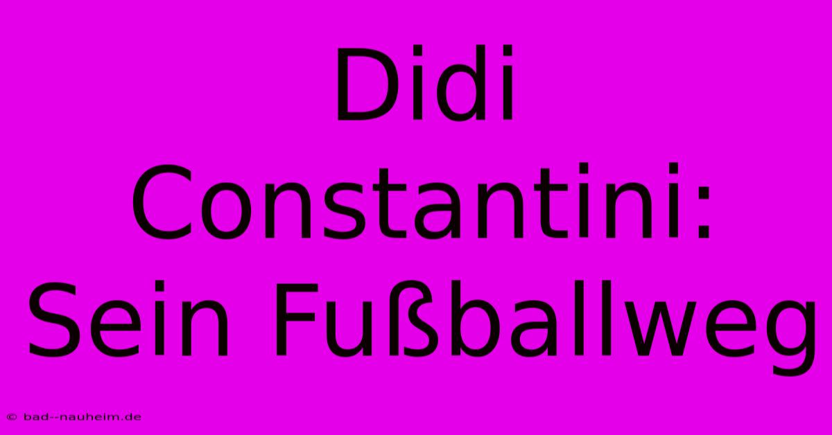 Didi Constantini: Sein Fußballweg