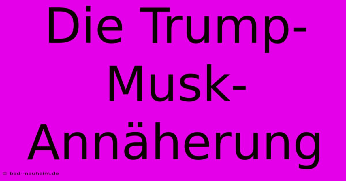 Die Trump-Musk-Annäherung