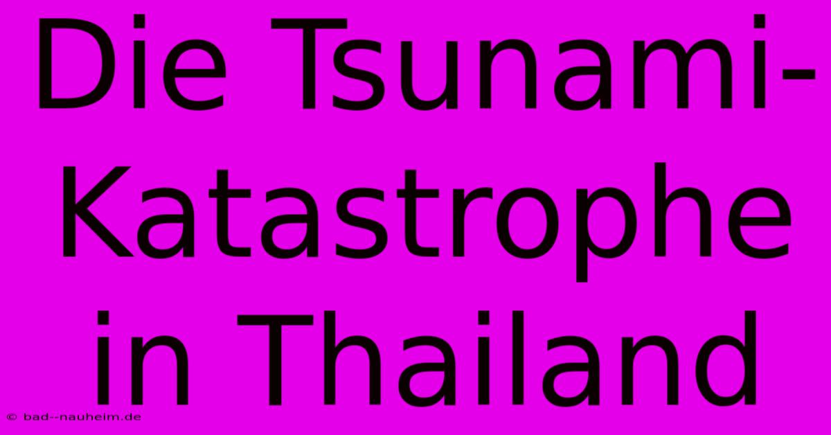 Die Tsunami-Katastrophe In Thailand