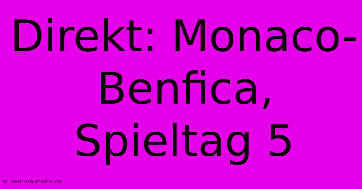 Direkt: Monaco-Benfica, Spieltag 5