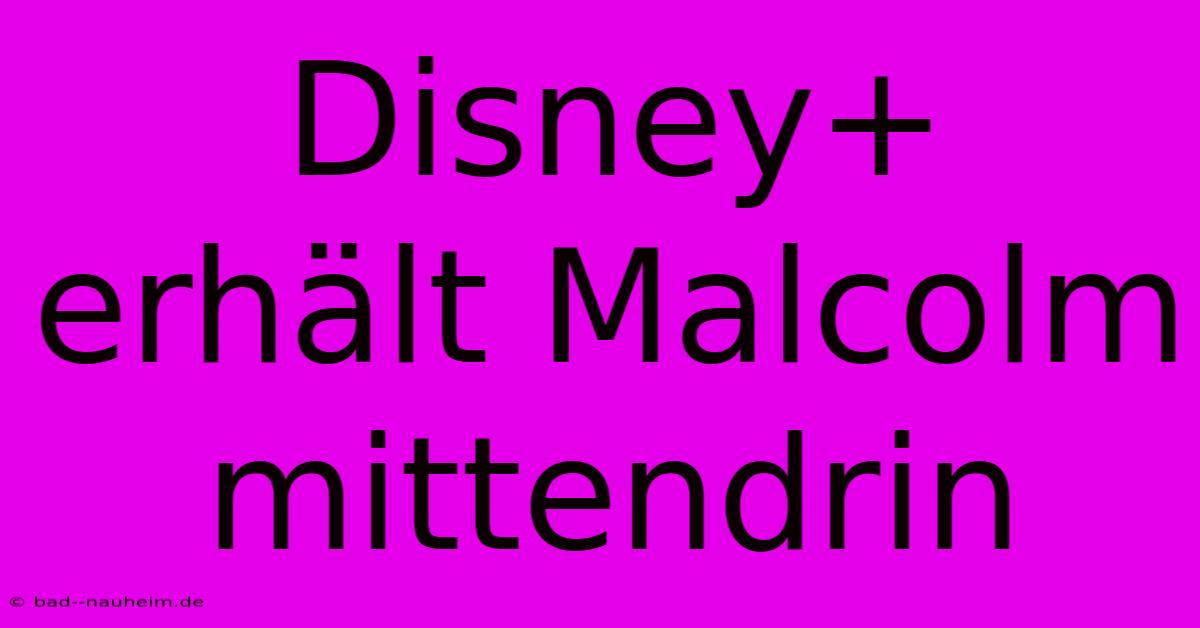 Disney+ Erhält Malcolm Mittendrin