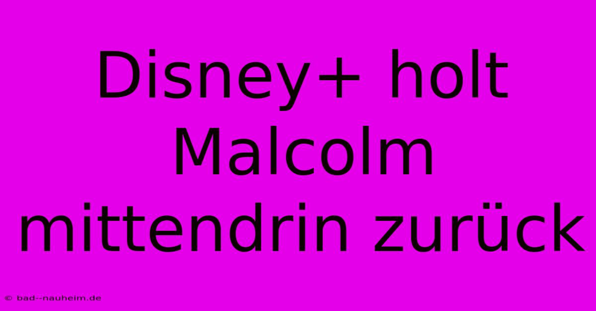 Disney+ Holt Malcolm Mittendrin Zurück