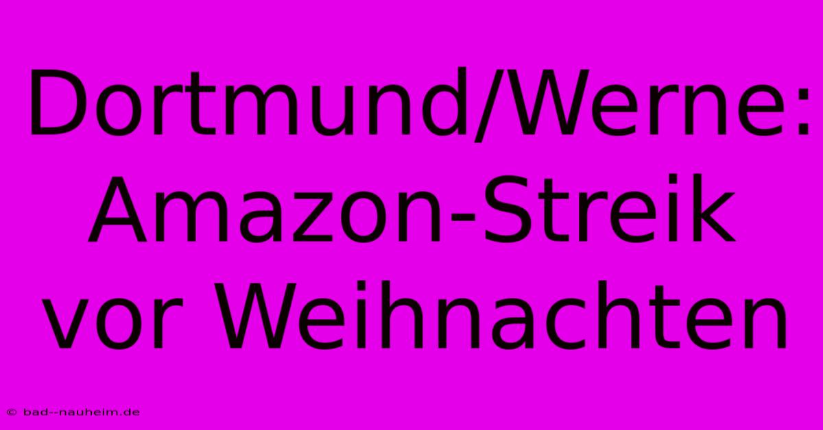 Dortmund/Werne: Amazon-Streik Vor Weihnachten