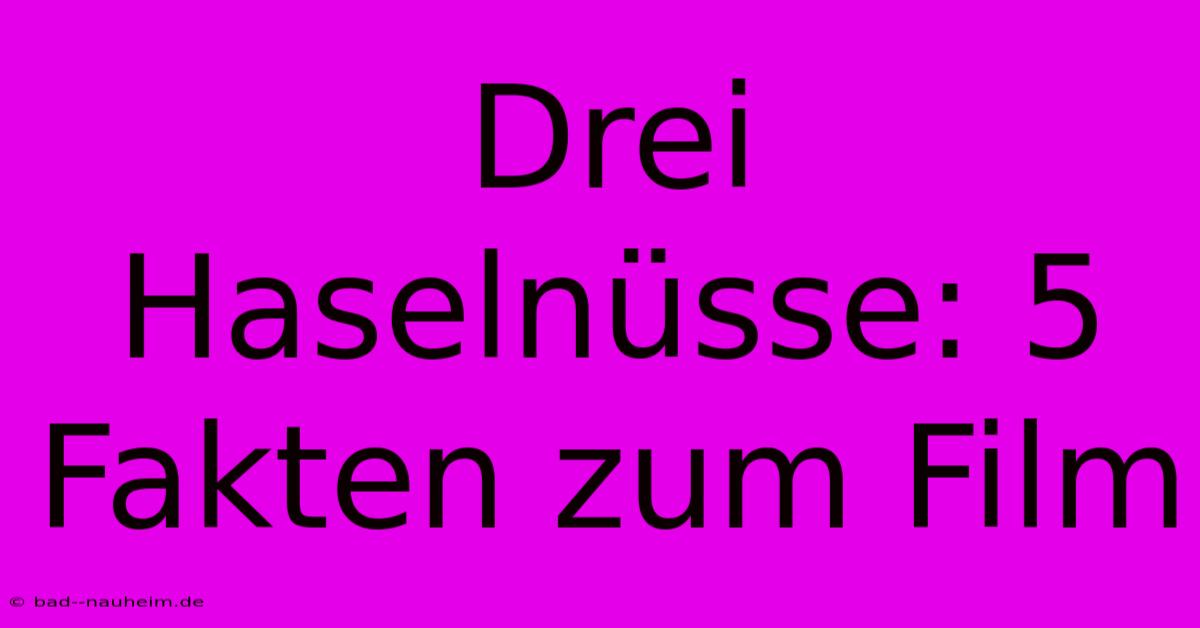 Drei Haselnüsse: 5 Fakten Zum Film