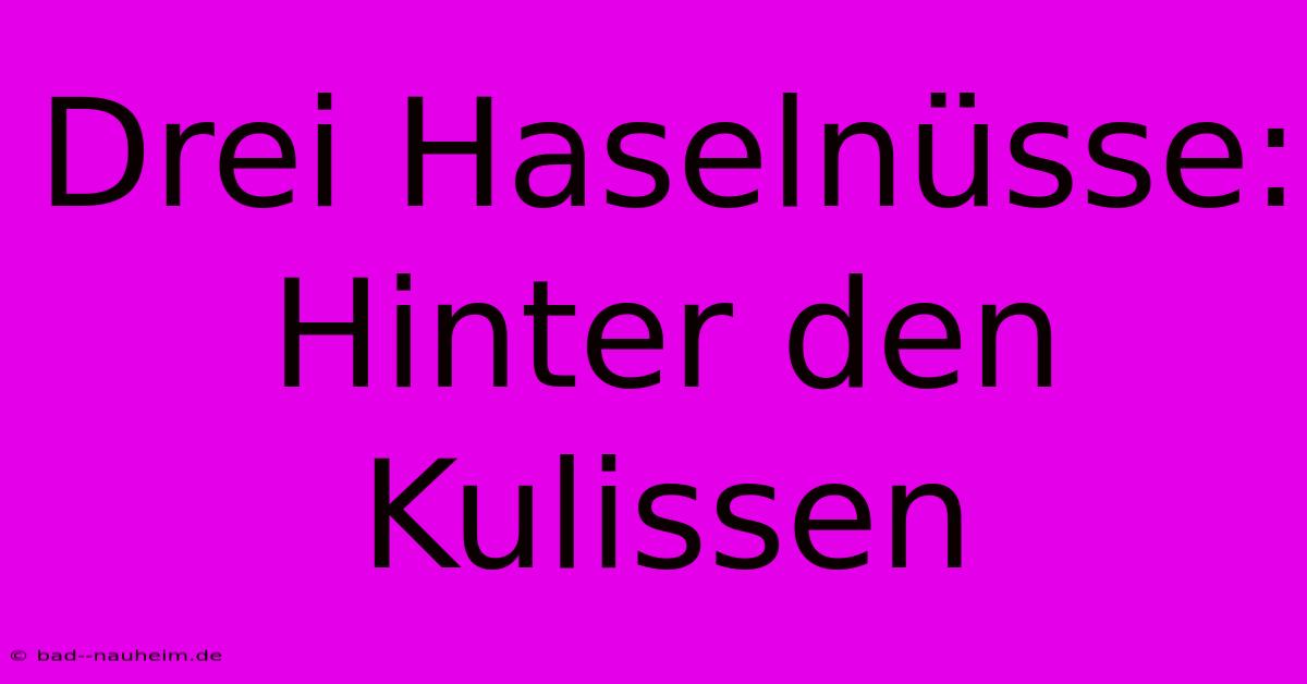 Drei Haselnüsse: Hinter Den Kulissen