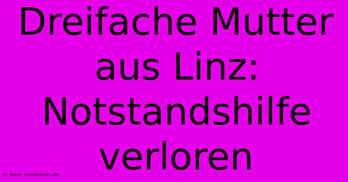 Dreifache Mutter Aus Linz: Notstandshilfe Verloren