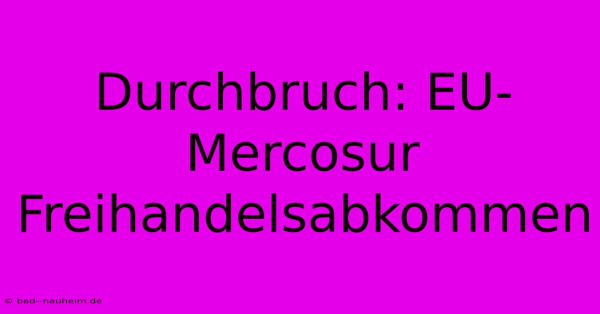 Durchbruch: EU-Mercosur Freihandelsabkommen