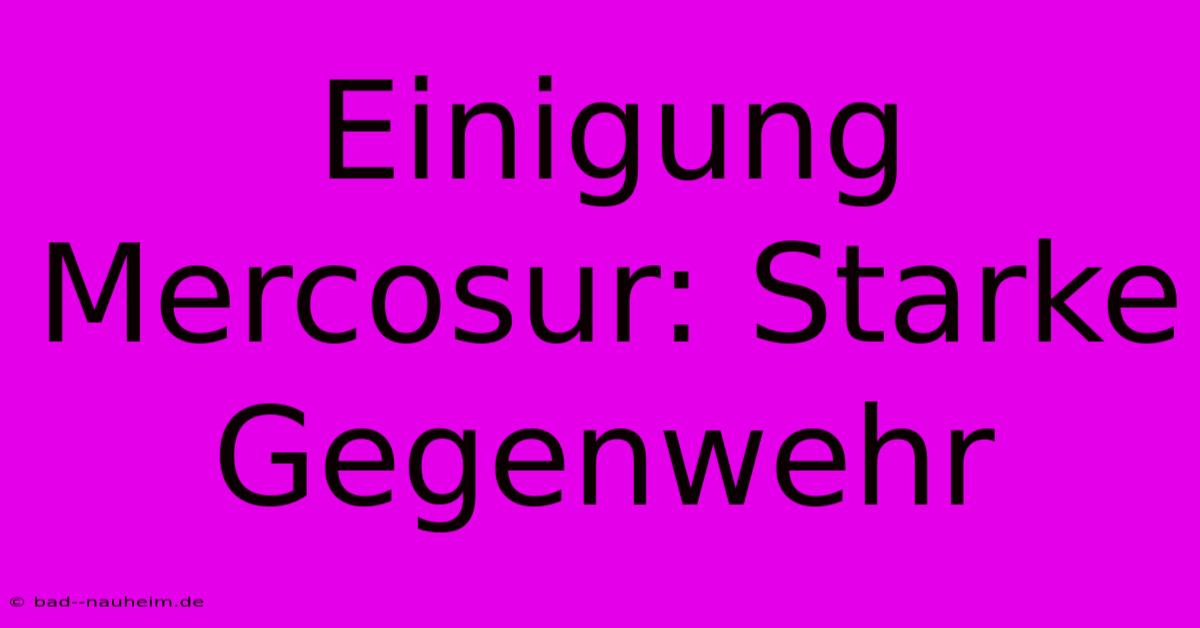 Einigung Mercosur: Starke Gegenwehr