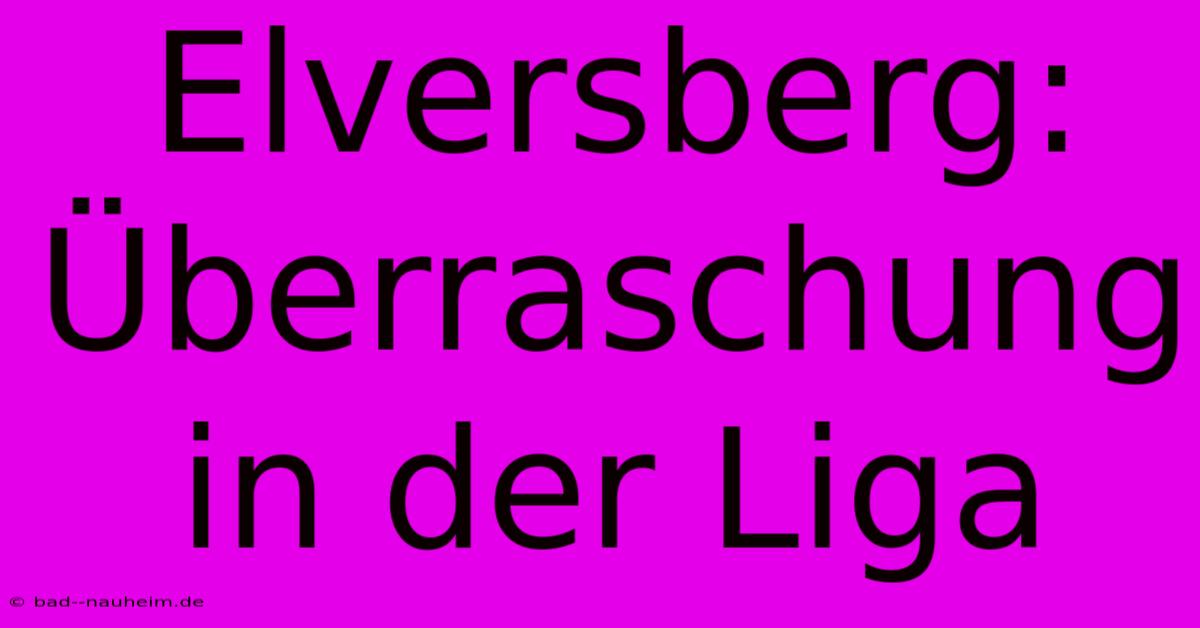 Elversberg: Überraschung In Der Liga