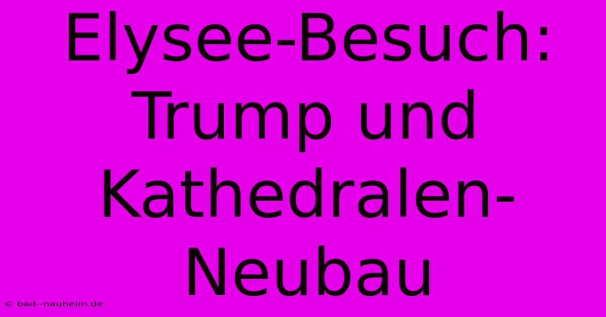 Elysee-Besuch: Trump Und Kathedralen-Neubau