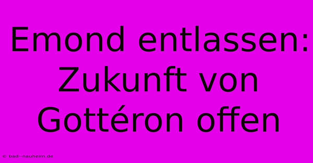 Emond Entlassen: Zukunft Von Gottéron Offen