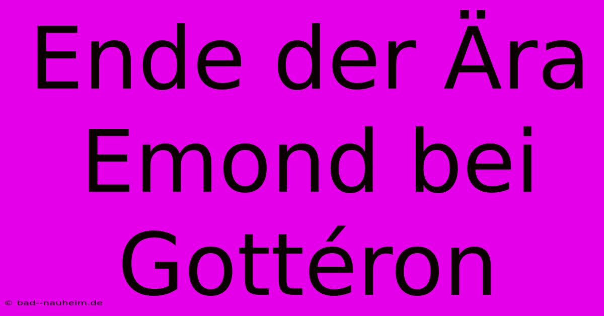 Ende Der Ära Emond Bei Gottéron