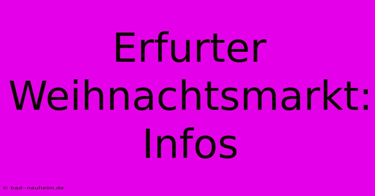 Erfurter Weihnachtsmarkt: Infos