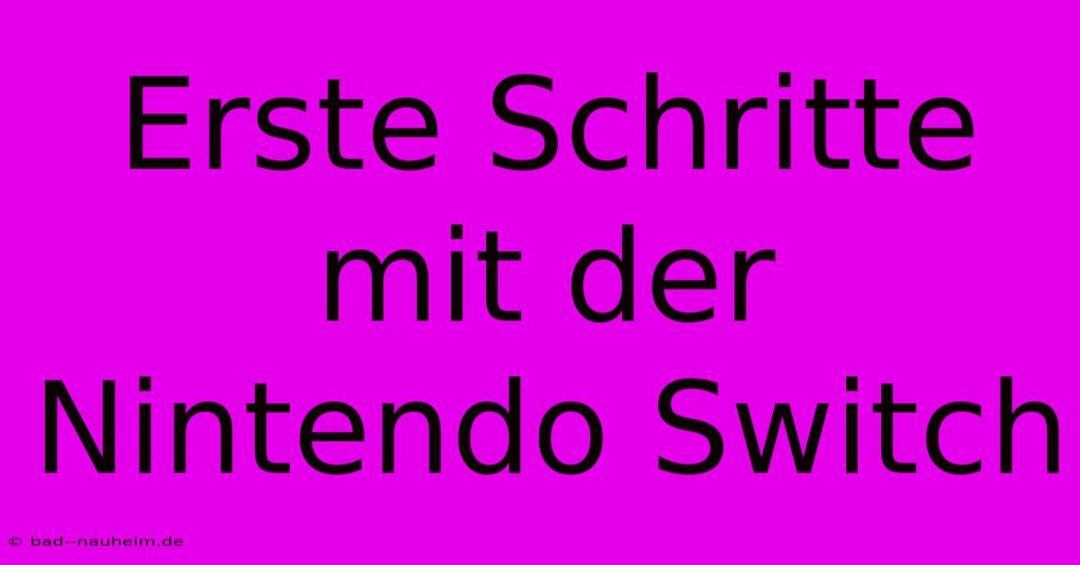 Erste Schritte Mit Der Nintendo Switch