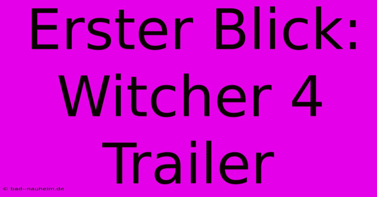 Erster Blick: Witcher 4 Trailer