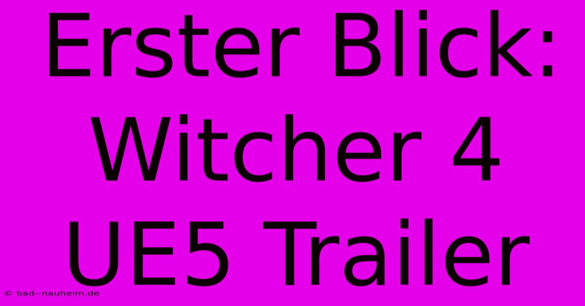 Erster Blick: Witcher 4 UE5 Trailer