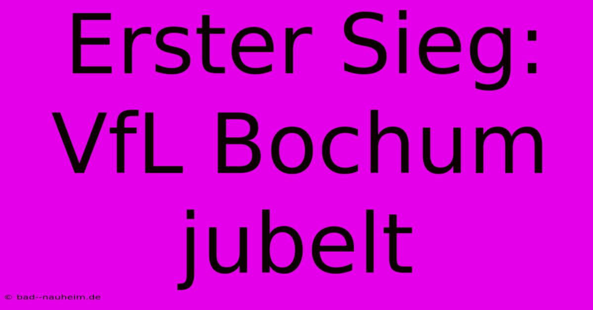 Erster Sieg: VfL Bochum Jubelt