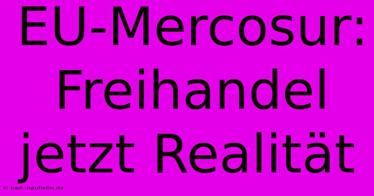 EU-Mercosur:  Freihandel Jetzt Realität