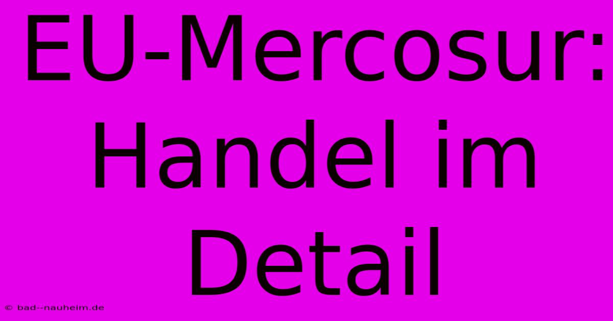 EU-Mercosur: Handel Im Detail